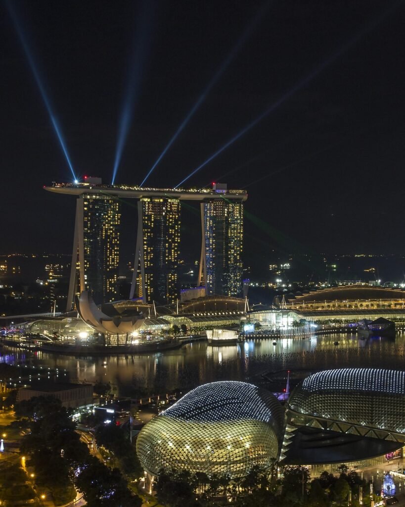 marina, marina bay, marina bay sands hotel, sands hotel, singapore, cityscape, night, laser lights, casino, waterfront, landmark, singapore, singapore, singapore, singapore, singapore